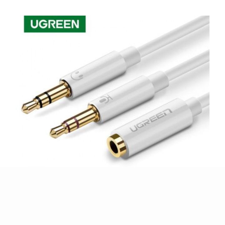купить Аудиокабель Ugreen AV140 20897 Dual 3.5mm Male To 3.5mm Female Audio Cable White в Алматы