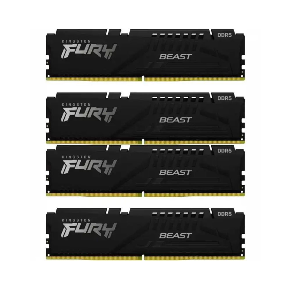 купить Модуль памяти Kingston Fury Beast KF556C40BBK4-128 DDR5 DIMM 128Gb (4x32) 5600 MHz CL40 (8473302008) в Алматы