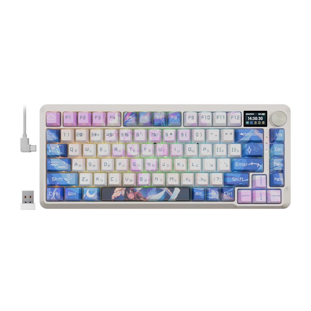 купить KeyBoard  Bluetooth, DEFENDER Redragon Flekact Pro, wireless, purple-white, (72616) в Алматы