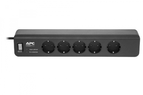 купить Сетевой фильтр APC/PM5B-RS/5 розет./1,83 м/10 А/Essential SurgeArrest 230V, Black в Алматы