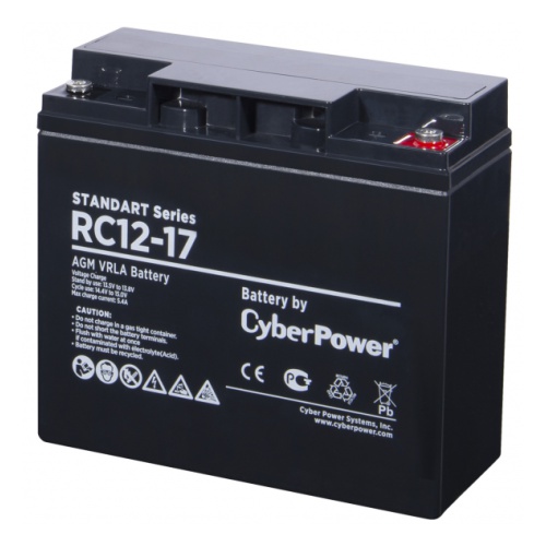 купить АКБ CyberPower Standart series RС 12-17, 12V-17Ah, AGM, M6, 181x76x167мм., 5.4кг. в Алматы