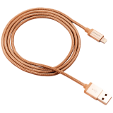 купить CANYON MFI-3 Charge & Sync MFI braided cable with metalic shell, USB to lightning, certified by Apple, 1m, 0.28mm, Golden в Алматы