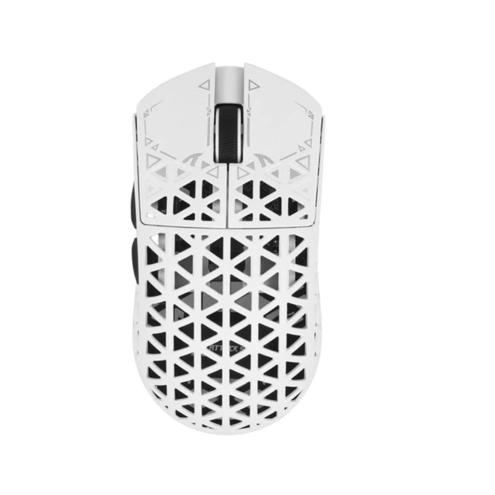 Купить Мышь Attack Shark R5 Ultra White, PAW3950MAX, 42000 DPI, 2.4/BT/Wired, 100 Million Clicks, 39&plusmn;3g в Алматы