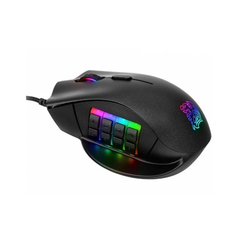 купить Компьютерная мышь, Thermaltake, NEMESIS SWITCH Optical RGB, MO-NMS-WDOOBK-01, Игровая для MМО/MOBA/FPS/RTS игр, Оптическая 12000dpi, 16 кнопок (12 сбоку), Подсветка RGB настраиваемая 16.8 млн цветов, Проводная, USB, Чёрная в Алматы