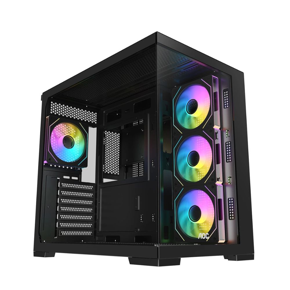Купить Корпус AOC CG395B 4F ATX/M-ATX/ITX 2xUSB3.0 1xType-C 1xAudio/Mic Черный AOC-CG395-BF4V2R0T2-G в Алматы
