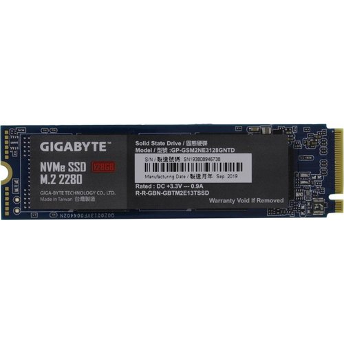 купить Твердотельный накопитель 128GB SSD Gigabyte, Форм-Фактор: M.2 2280 Интерфейс: M.2 SATA3, R1550MB/s, W550MB/s (MTBF) 1,5 млн. часов, GP-GSM2NE3128GNTD в Алматы