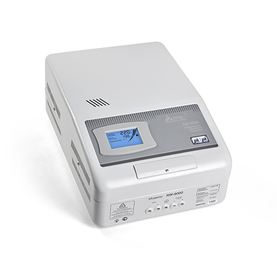 купить Стабилизатор (AVR), SVC, RW-9000, Мощность 9000ВА/7000Вт, LCD-дисплей, Диапазон работы AVR: 110-275В, Клеммная колодка, Серый в Алматы