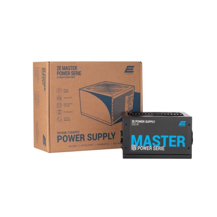 купить Блок питания 2E MASTER POWER  (650W), >80%, 80+ White, 120mm, 1xMB 24pin(20+4), 1xCPU 8pin(4+4), 3xM в Алматы