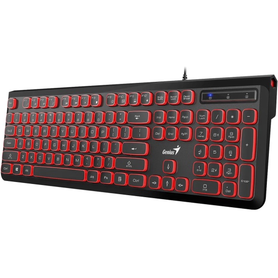 купить Клавиатура проводная Genius SlimStar 260 USB, RU BlK+RED Genius 31310013408 в Алматы