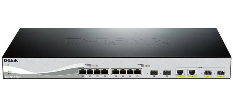 купить D-Link DXS-1210-12TC/A1A Настра-ый комму-ор 8 портов 10G, 2 порта 10G SFP+ и 2 комбо 10G SFP+ /  в Алматы
