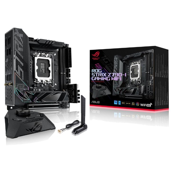 купить Материнская плата ASUS ROG STRIX Z790-I GAMING WIFI, LGA1700 2xDDR5 2xSATA3 RAID 2xM.2 HDMI M-ITX в Алматы