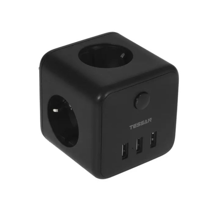 купить Сетевой фильтр Tessan TS-301-DE черный в Алматы