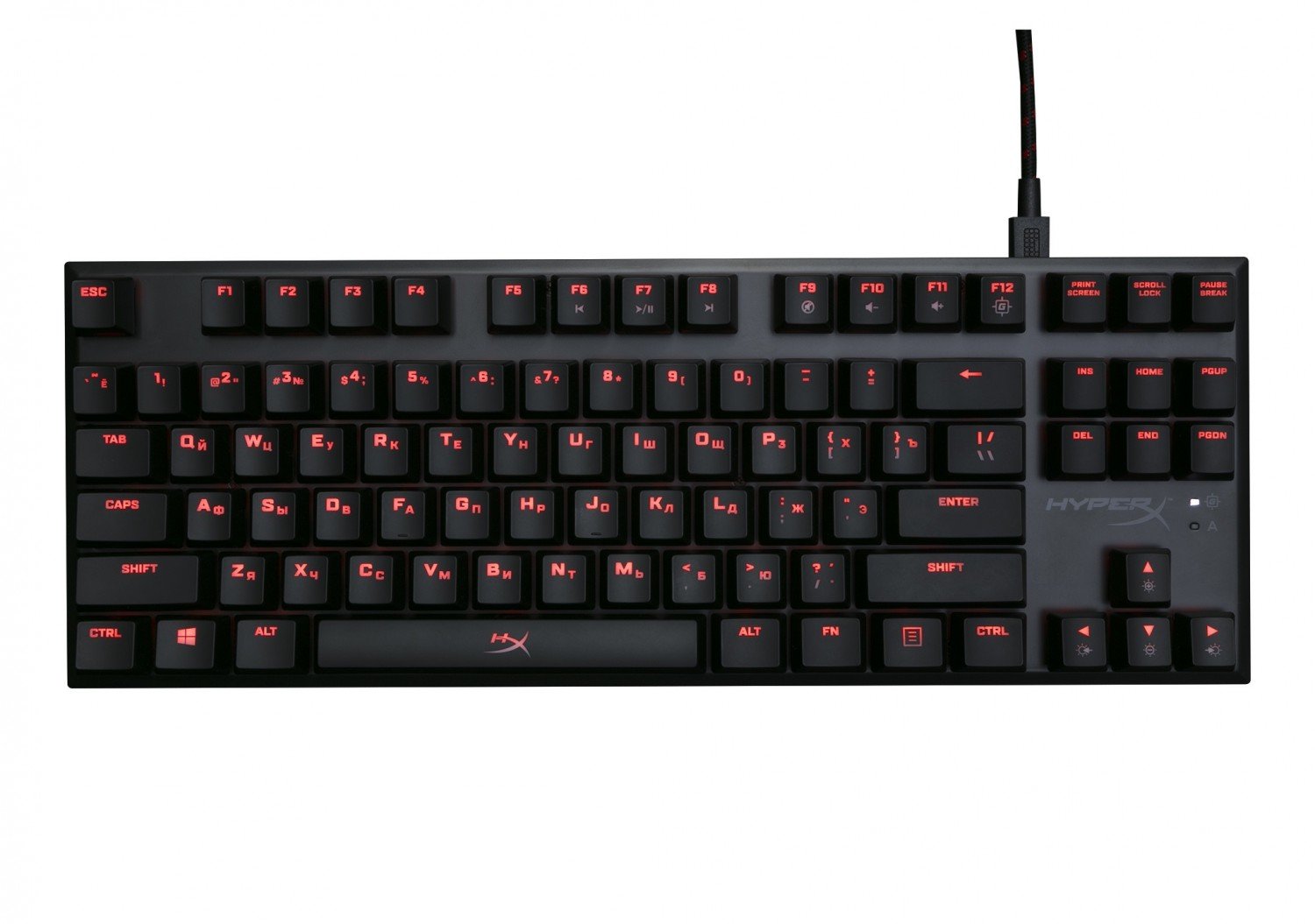 купить Клавиатура, HyperX, HX-KB4RD1-RU/R1, Alloy FPS Pro Mechanical Gaming, Игровая, Механические клавиши CHERRY® MX, USB, Подсветка LED красная, Размер: 129*441*35 мм., Анг/Рус, Чёрный в Алматы