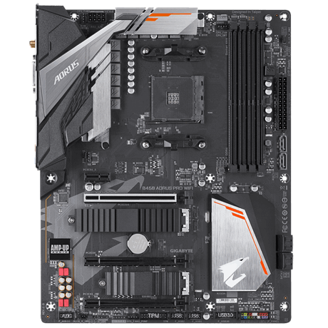 купить Материнская плата GIGABYTE GA-B450 AORUS P  AM4 B450 3xPCI-E DVI+HDMI 2M.2 SATA RAID ATX 4DDR4 в Алматы