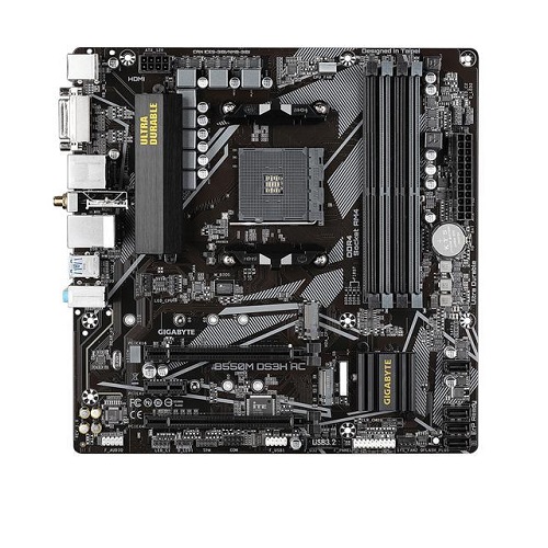 купить Материнская плата GIGABYTE B550M DS3H  AM4 B550 2xPCI-E DVI+HDMI GbLAN SATA RAID MicroATX 4DDR4 в Алматы