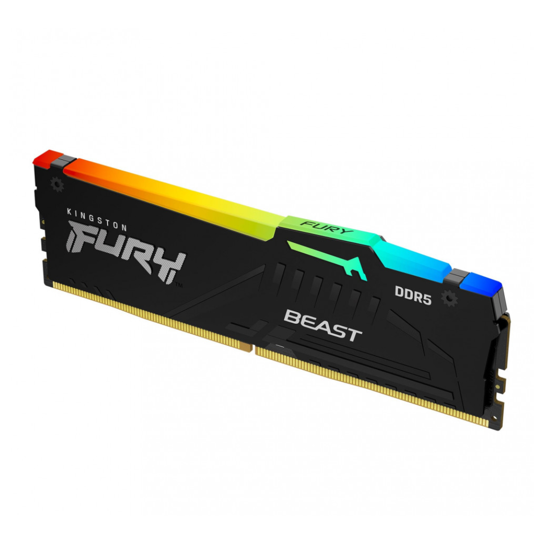 купить ОЗУ Kingston Fury Beast RGB 8Gb 5200MHz DDR5 DIMM, CL40, 1.1v, KF552C40BBA-8 в Алматы