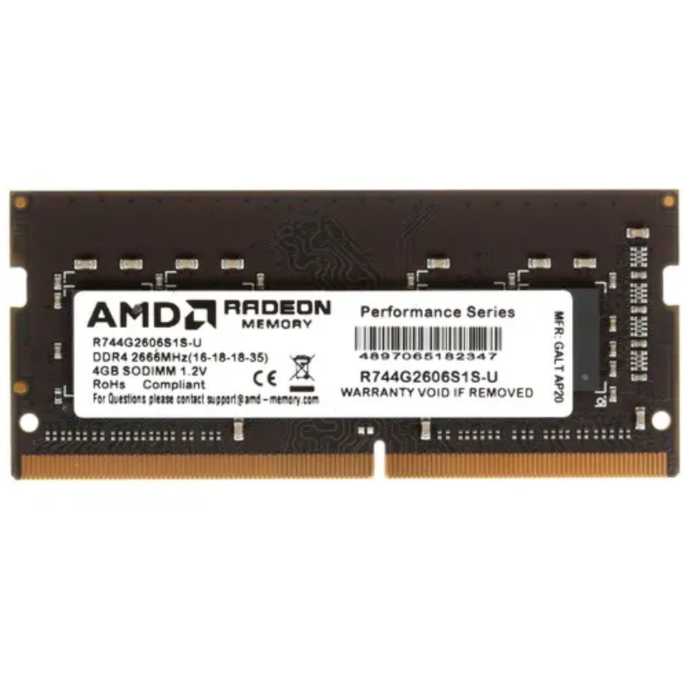 купить Оперативная память AMD SODIMM AMD Radeon R7 R744G2606S1S-U 4 ГБ в Алматы