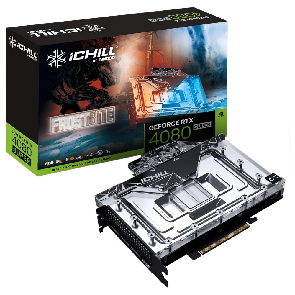 купить Видеокарта Inno3D GeForce RTX4080 SUPER ICHILL FROSTBITE 16G C408S-166XX-1870FB в Алматы