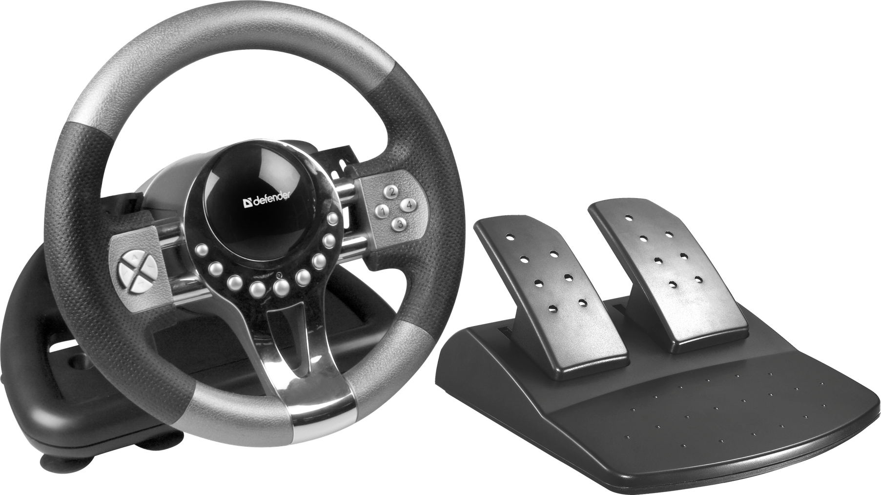 Руль игровой Defender FORSAGE GTR (USB) 12 кн, рычаг коробки передач ...