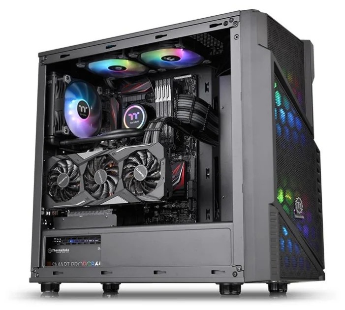 купить Компьютерный корпус, Thermaltake, Commander C31 TG ARGB, CA-1N2-00M1WN-00, ATX/Micro ATX, USB2*3.0, HD-Audio Mic, Контроллер , Кулер 12см, Кулер 12см LED, Без Б/П, Чёрный в Алматы