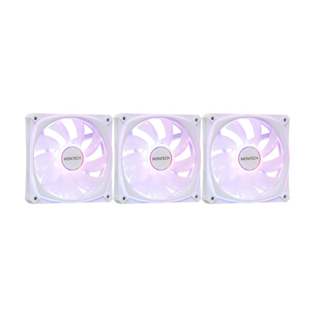 Купить Вентилятор для корпуса Montech AX120 3 in 1 Pack (W) 3x(120x120x25mm)/800-1600RPM/59CFM/27db Белый в Алматы