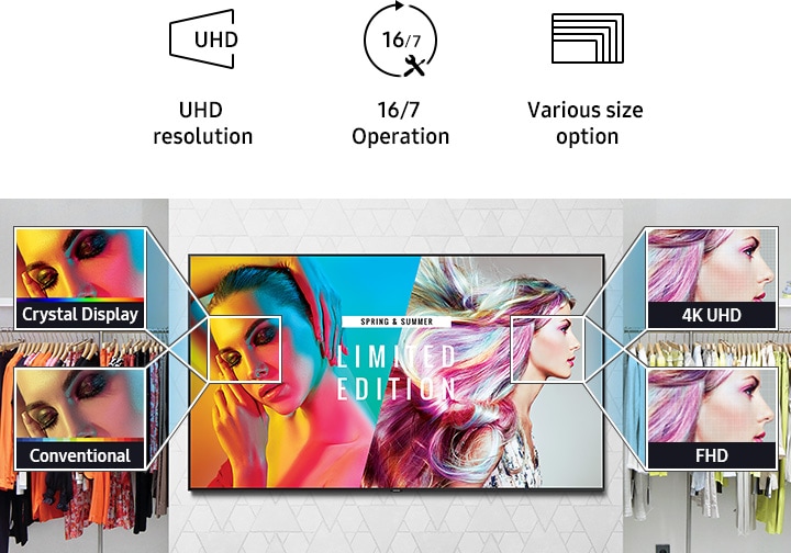 купить Samsung BE75T LFD дисплей 16/7, UHD, Biz App, 3 года гарантиии /  в Алматы