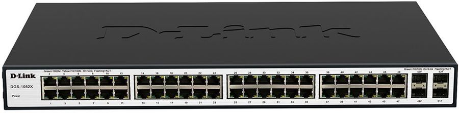 купить D-Link DGS-1052X/A1A Коммутатор 48 портов 10/100/1000  и 4 порта 10GBase-X SFP+ /  в Алматы