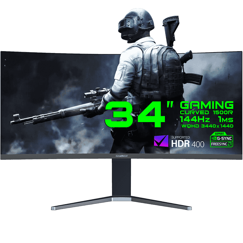 купить Монитор ЖК 34* GameMax GMX34CKXQ UltraWide QHD 21:9 <144Hz, 1ms, HDR400, 2*DP, 2*HDMI, 4*USB> в Алматы