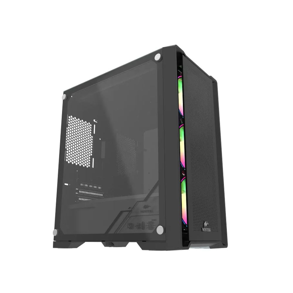 Купить Корпус Wintek Andromeda D531-B TG, Mini Tower, m-ATX, Black, 1x2.5*/2x3.5*, 3xUSB, RGB в Алматы