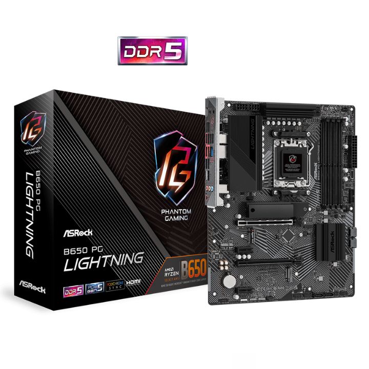 купить Материнская плата ASRock B650 PG LIGHTNING AM5 4xDDR5 4xSATA3 3xM.2 HDMI ATX в Алматы