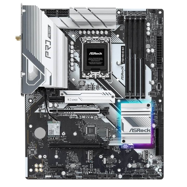 купить Материнская плата ASRock Z790 PRO RS WIFI LGA1700 4xDDR5 8xSATA RAID 4xM.2 HDMI DP eDP ATX в Алматы