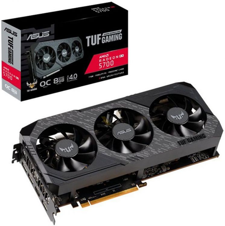 купить Видеокарта ASUS RX 5700, TUF 3-RX5700-O8G-GAMING, RDNA 7nm, 8Gb/256bit, GDDR6, HDMI, 3xDP 1.4, BOX в Алматы