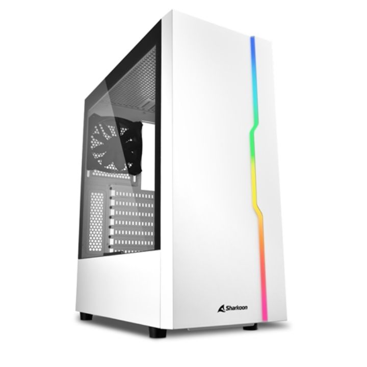 купить Корпус ПК без БП Sharkoon RGB SLIDER White <ATX, 2x3.5, 5x2.5, 2xUSB 3.0, 1xUSB 2.0, Audio, 400*190*456mm> в Алматы
