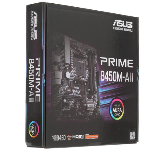 купить Сист. плата ASUS PRIME B450M-A II, B450, AM4, 4xDIMM DDR4, PCI-E x16, 2xPCI-Ex1, M.2, 4xSATA, D-Sub, HDMI, DVI, mATX,BOX в Алматы