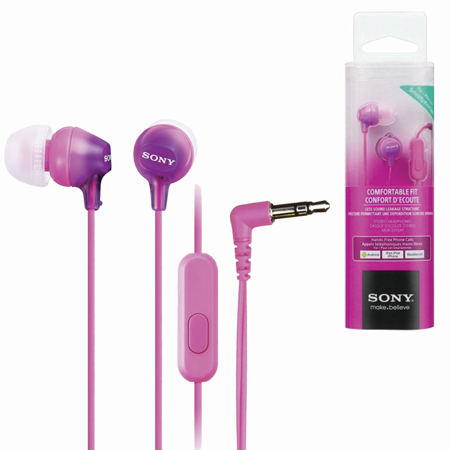 купить Наушники Sony MDR-EX15AP (фиолетовый) /  в Алматы