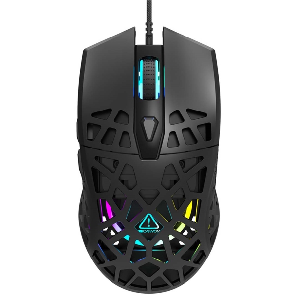 купить Puncher GM-20 High-end Gaming Mouse with 7 programmable buttons, Pixart 3360 optical sensor, 6 levels of DPI and up to 12000, 10 million times key life, 1.65m Ultraweave cable, Low friction with PTFE feet and colorful RGB lights, Black, size:126x67.5 в Алматы