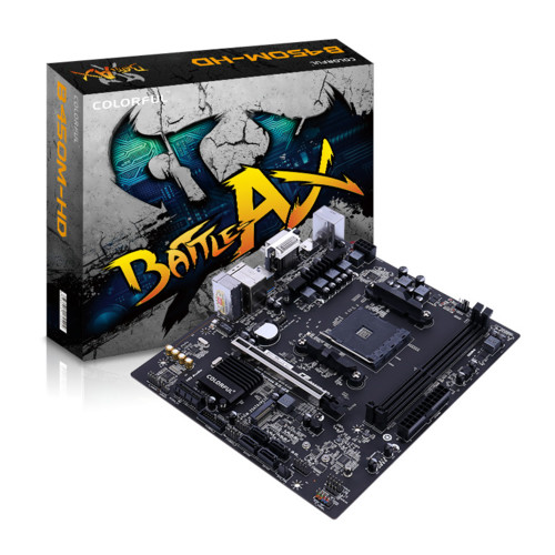 купить Материнская плата Colorful BATTLE-AX B450M-HD V14, AMD AM4, B450, 2xDDR4-2666, D-SUB+DVI+HDMI, mATX в Алматы
