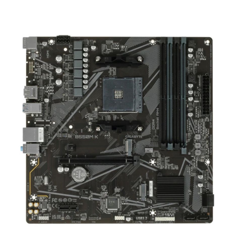 Купить Матплата Gigabyte B550M K, AM4, mATX, 4DDR-4, 1xPCI-Ex16, 4SATA, 2xM.2, HDMI, DP, 12USB в Алматы