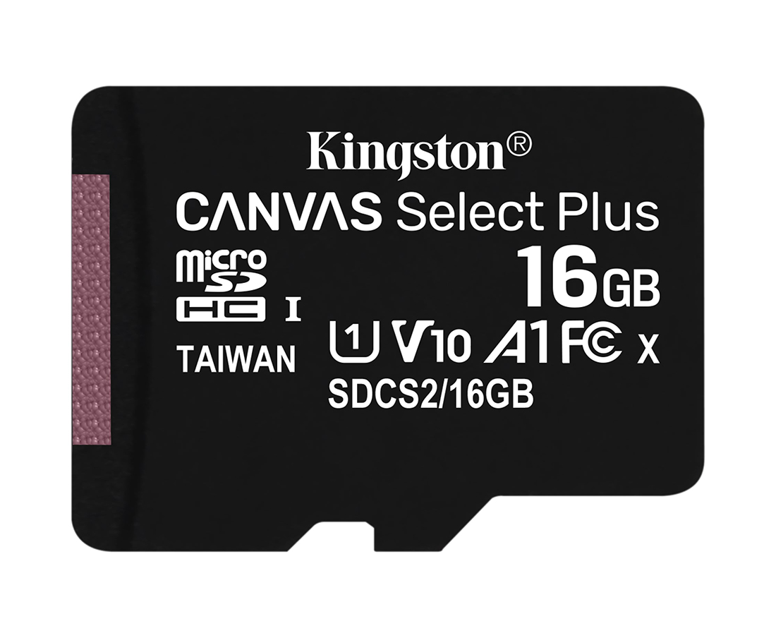 купить Карта памяти Kingston 16GB microSDHC Canvas Select Plus 100R A1 C10 Single Pack w/o Adapter, SDCS2/16GBSP в Алматы