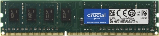 купить Оперативная память 4Gb DDR3L 1600MHz Crucial CT51264BD160B PC3L-12800 CL11 Retail ЛУЧШАЯ ЦЕНА!!!                                                                                                                                                           в Алматы