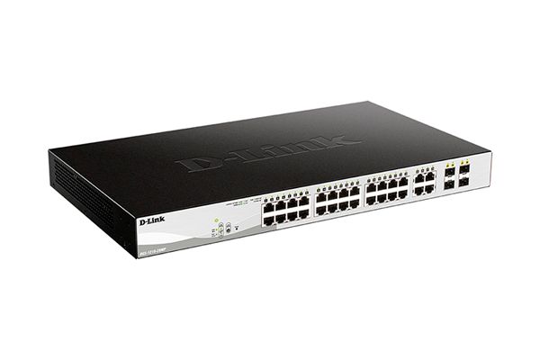 купить D-Link DGS-1210-28MP/F2A WebSmart  комм-ор  24 порта 10/100/1000 с PoE + 4 портами 1000Base-X SFP в Алматы