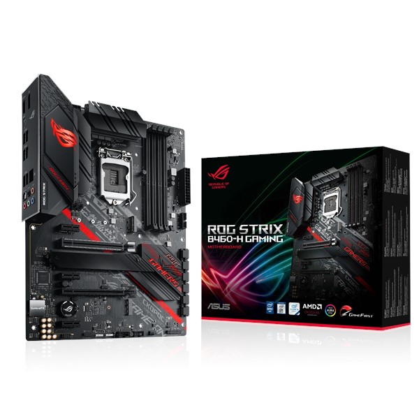 купить Сист. плата ASUS ROG STRIX B460-H GAMING, B460, 1200, 4xDIMM DDR4, 2xPCI-E x16, 2xM.2, 6xSATA, DP, HDMI, ATX  в Алматы