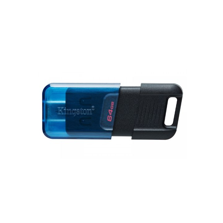 купить Флэш-накопитель Kingston 64Gb USB-C 3.2 Data Traveler 80M (Blue-Black) в Алматы