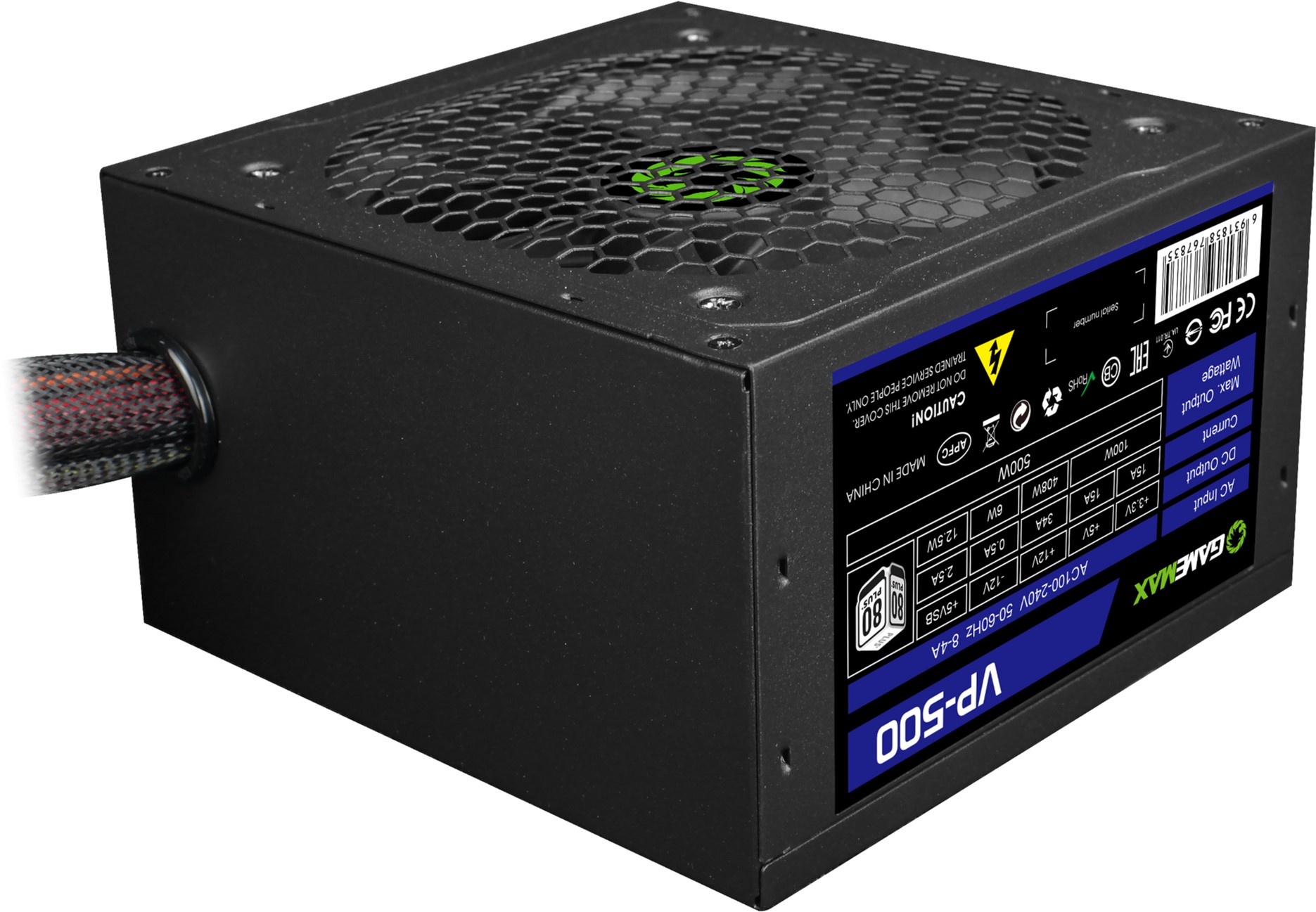 купить Блок питания ПК  500W GameMax VP-500 <500W, RGB, 120mm, 80 , APFC, 4xSATA, 2x4PIN> в Алматы