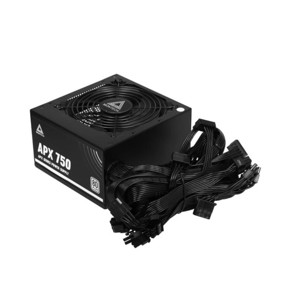 Купить Блок питания Montech  750W, APX 750W, Non Modular, ATX, 80+ WHITE, КПД 90%, Fan 120mm, Черный в Алматы