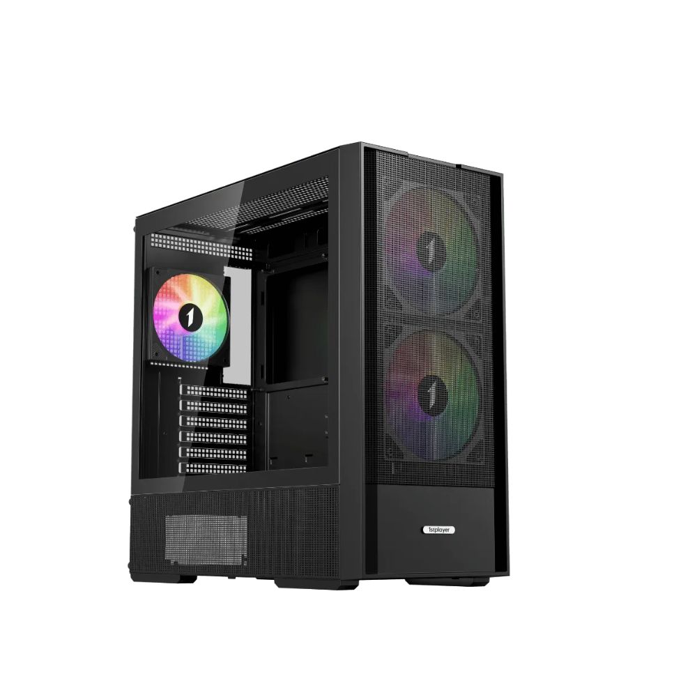 Купить Корпус 1Stplayer AU7-BK, Midi Tower, ATX, Black, 1x3.5*/2x2.5*, USB2.0, USB3.0, RGB в Алматы