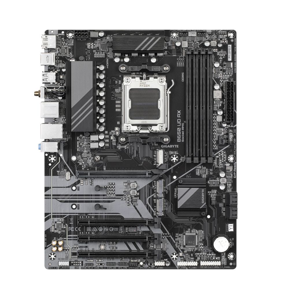 Купить Матплата Gigabyte B650 UD AX, AM5, ATX, 4DDR-5, 4xPCI-Ex16, 4SATA, 3xM.2, HDMI, DP, 18USB в Алматы
