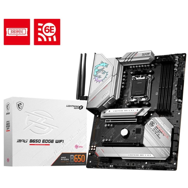купить Материнская плата MSI MPG B650 EDGE WIFI AM5 B650 4xDDR5 6xSATA3 RAID 3xM.2 HDMI DP ATX в Алматы