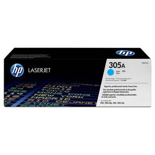 купить Картридж лазерный HP CE411A, 305A, 300/300mlp, 400/400mlp, 2200 стр, Cyan в Алматы