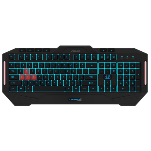 купить Игровая клавиатура ASUS CERBERUS KB MKII multi-color LED backlit, splash-proof, metal plate, 12 Mkeys, 90YH0131-B2RA00 в Алматы